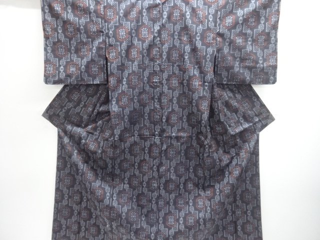 JAPANESE KIMONO / NISHIJIN DENSHO TSUMUGI / ENSEMBLE / WOVEN ABSTRACT FLOWER 